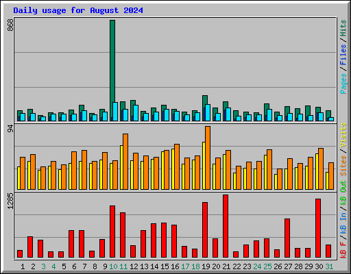 Daily usage for August 2024