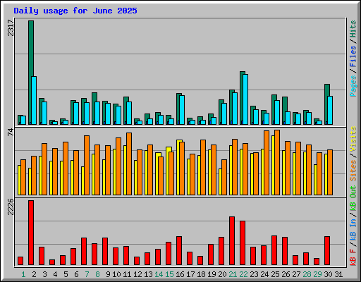 Daily usage for June 2025