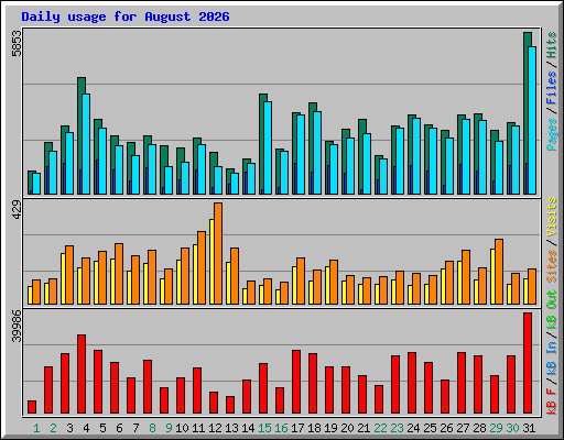 Daily usage for August 2026