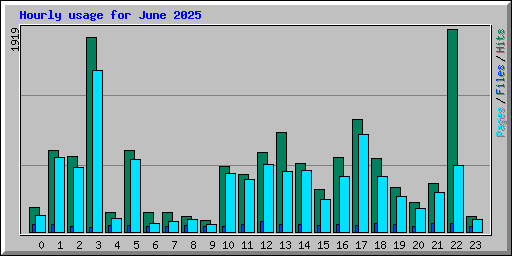 Hourly usage for June 2025