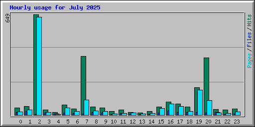 Hourly usage for July 2025