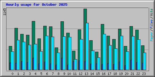Hourly usage for October 2025