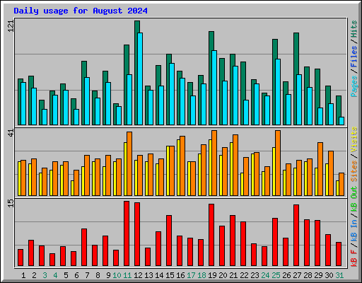 Daily usage for August 2024