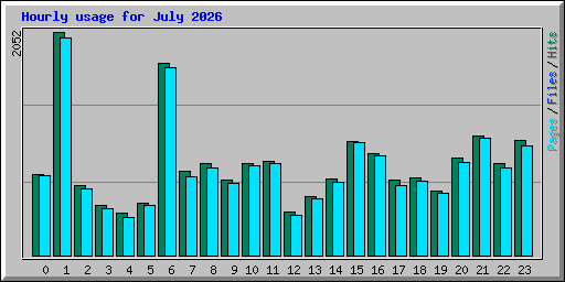 Hourly usage for July 2026